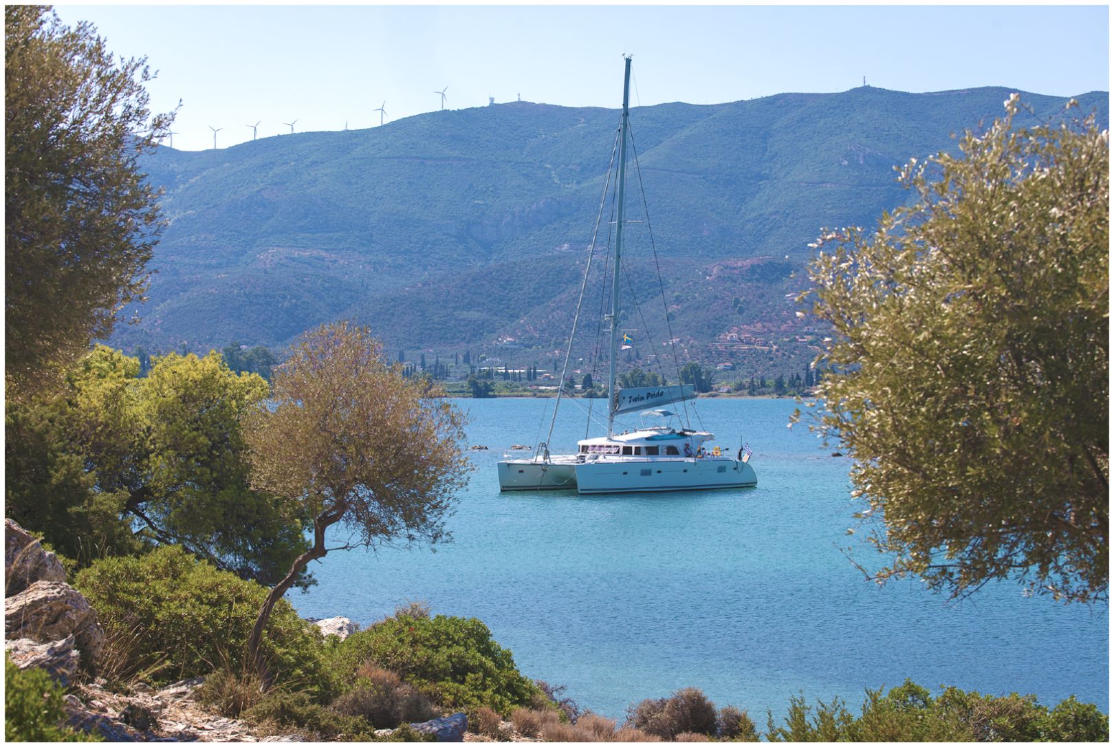 sailing-catamaran-Twin pride-bay-view