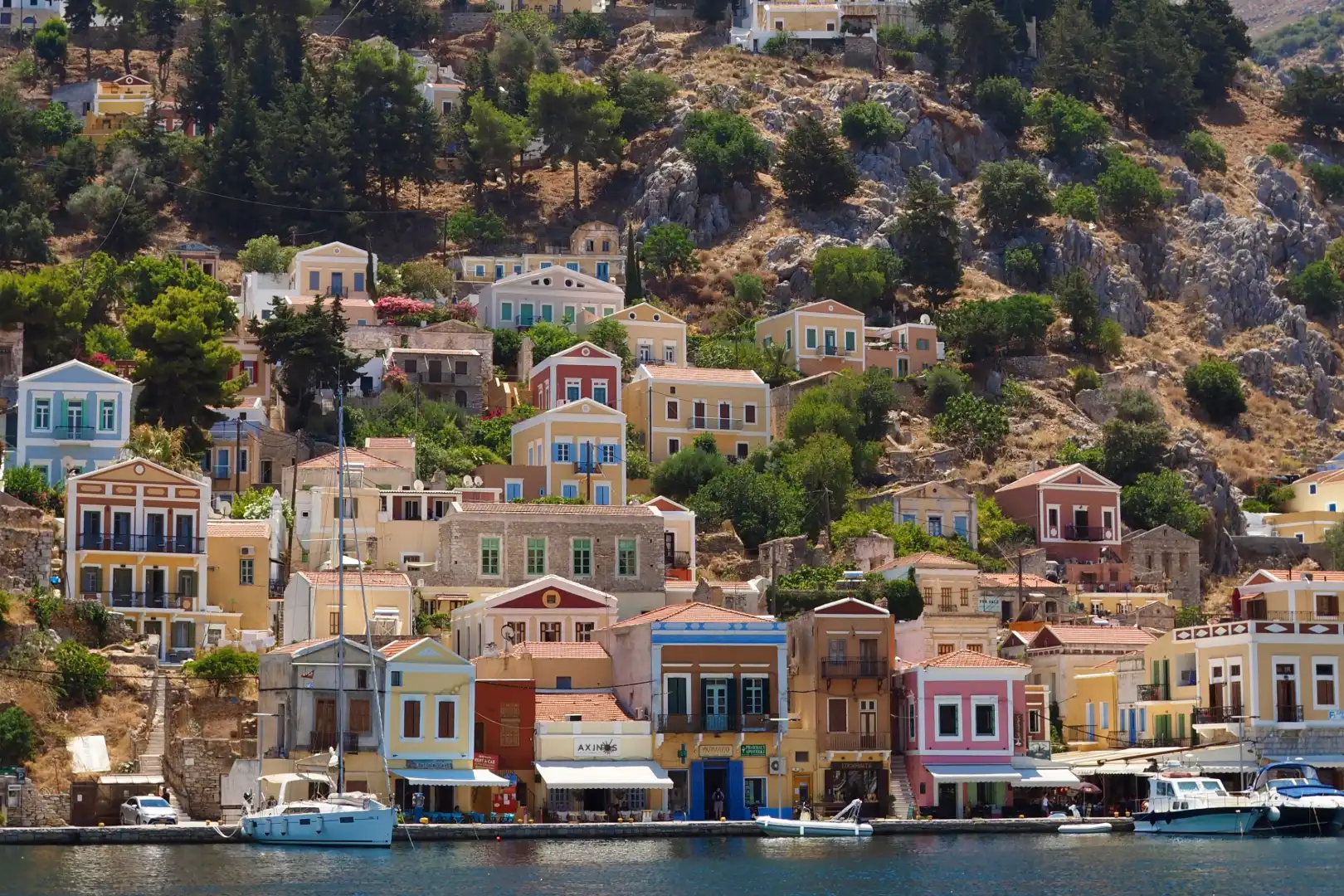 Dodecanese-village-view-from-sea