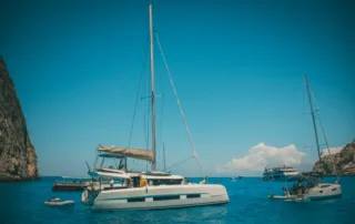 catamaran-in-bay-at-sea